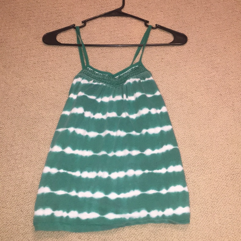 GAP green and white tank top